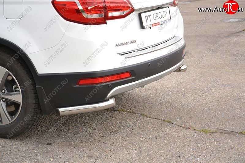15 249 р. Защита заднего бампера Petroil Tuning (уголки, d63) Haval H6 (2013-2020) (Нержавеющая полированная сталь)  с доставкой в г. Майкоп