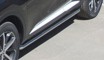 Защита порогов Slitkoff (d57 мм) Haval H9 (2017-2019) 1-ый рестайлинг (Нержавеющая сталь)