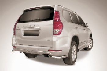 Защита заднего бампера Slitkoff (уголки из 1 труб d76 мм) Haval H9 (2017-2019) 1-ый рестайлинг