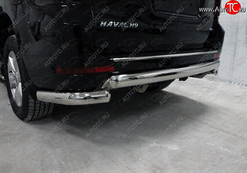 21 699 р. Защита заднего бампера (овальная) ТСС 75х42 мм Haval H9 1-ый рестайлинг (2017-2019)  с доставкой в г. Майкоп