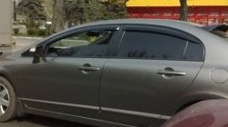 999 р. Комплект дефлекторов окон (ветровиков) 4 шт. (седан) Russtal Honda Civic FD седан дорестайлинг (2005-2008)  с доставкой в г. Майкоп. Увеличить фотографию 3