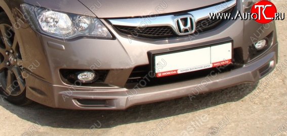 6 499 р. Накладка на передний бампер MUGEN Style 1  Honda Civic  FD (2009-2011) седан рестайлинг (Неокрашенная)  с доставкой в г. Майкоп