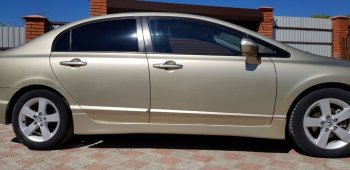 4 099 р. Пороги накладки CentreTuning  Honda Civic  FD (2005-2011) седан дорестайлинг, седан рестайлинг (Неокрашенные)  с доставкой в г. Майкоп. Увеличить фотографию 3