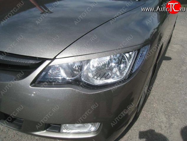 1 649 р. Реснички на фары CT Honda Civic FD седан дорестайлинг (2005-2008) (Неокрашенные)  с доставкой в г. Майкоп