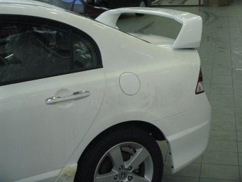 3 349 р. Спойлер Lit company Honda Civic FD седан дорестайлинг (2005-2008) (Неокрашенный)  с доставкой в г. Майкоп. Увеличить фотографию 2