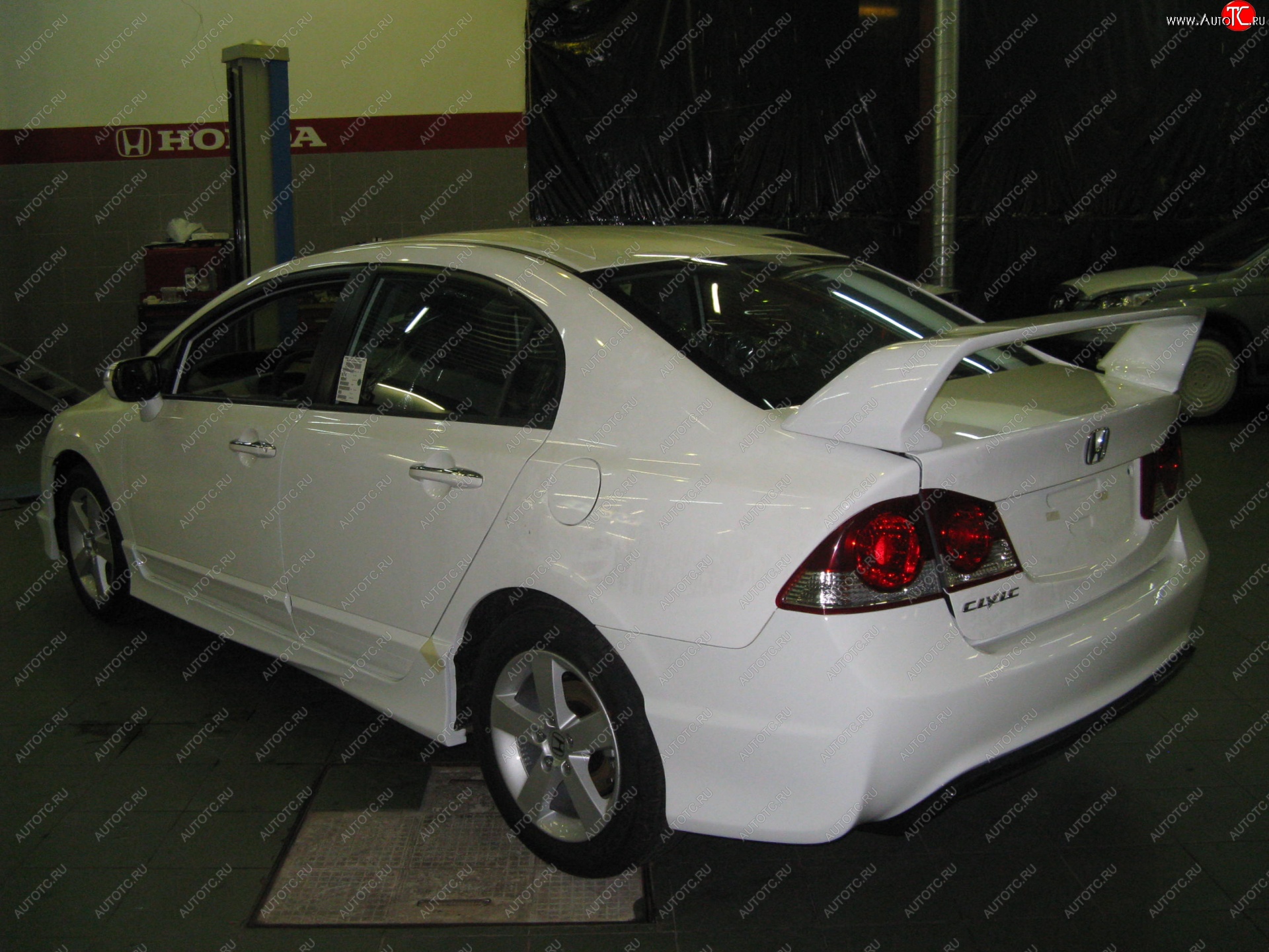 3 349 р. Спойлер Lit company Honda Civic FD седан дорестайлинг (2005-2008) (Неокрашенный)  с доставкой в г. Майкоп