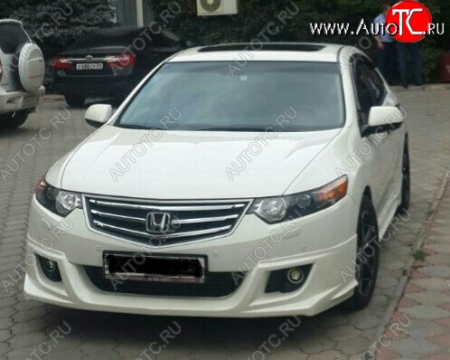 7 199 р. Накладка на передний бампер Style  Honda Accord  8 CU (2008-2011) седан дорестайлинг (Неокрашенная)  с доставкой в г. Майкоп