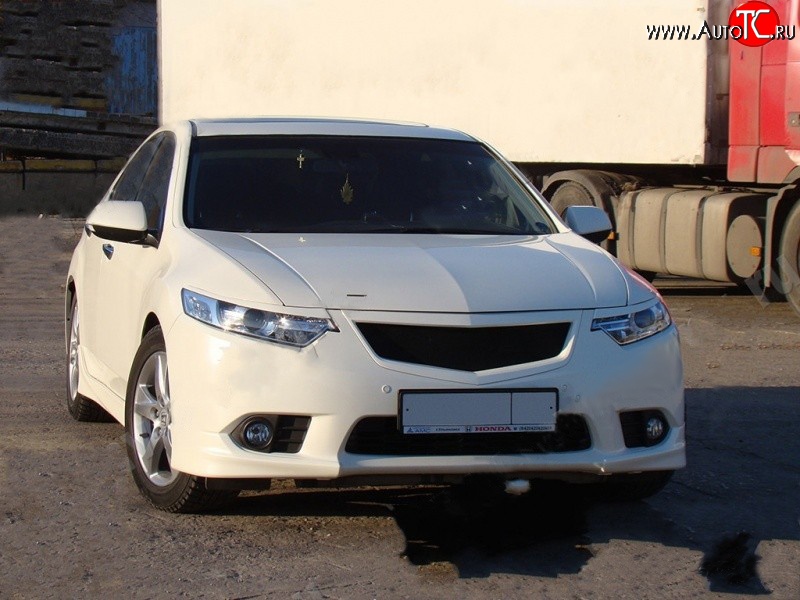 4 649 р. Клыки Type-S Mini на передний бампер автомобиля  Honda Accord ( 8 CU,  8 CW) (2011-2013) седан рестайлинг, универсал рестайлинг (Неокрашенная)  с доставкой в г. Майкоп