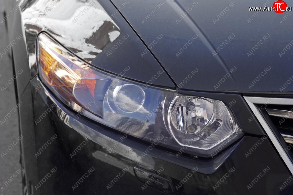 319 р. Реснички на фары RA  Honda Accord  8 CU (2008-2011) седан дорестайлинг (Неокрашенные)  с доставкой в г. Майкоп
