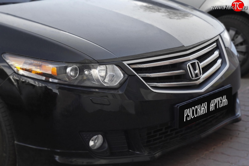 619 р. Реснички на фары RA  Honda Accord  8 CU (2008-2011) седан дорестайлинг (Неокрашенные)  с доставкой в г. Майкоп