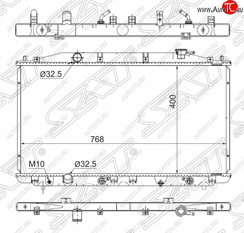 6 549 р. Радиатор двигателя SAT (пластинчатый, 2.0/2.4, МКПП/АКПП) Honda Accord 8 CU седан дорестайлинг (2008-2011)  с доставкой в г. Майкоп