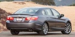 3 499 р. Лип спойлер Сабля Honda Accord 9 CR седан дорестайлинг (2013-2016) (Неокрашенный)  с доставкой в г. Майкоп. Увеличить фотографию 4