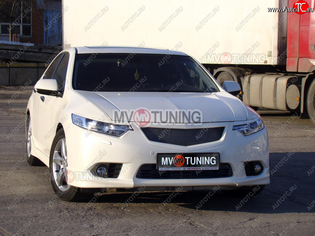 4 399 р. Решётка радиатора Sport  Honda Accord ( 8 CU,  8 CW) (2011-2013) седан рестайлинг, универсал рестайлинг (С сеткой, Неокрашенная)  с доставкой в г. Майкоп