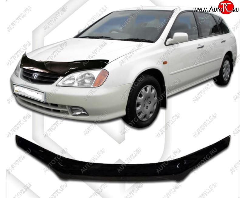 1 999 р. Дефлектор капота (TA1, TA2, TA3, TA4) CA-Plastic  Honda Avancier (1999-2003) (Classic черный, Без надписи)  с доставкой в г. Майкоп