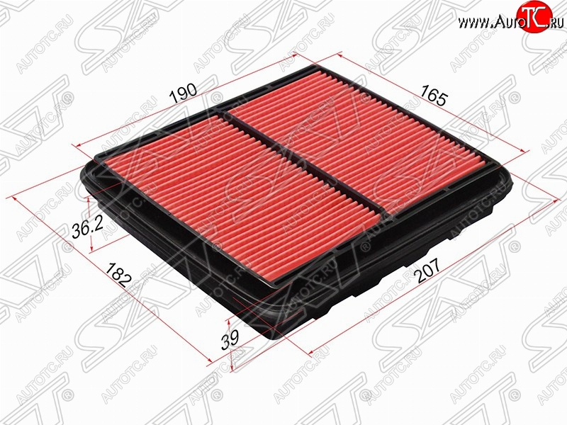 299 р. Фильтр воздушный двигателя SAT (207/190х182/165х39/36.2 mm)  Honda Civic  EJ,EK,EM - Integra  DB6,DB7,DB8,DB9  с доставкой в г. Майкоп