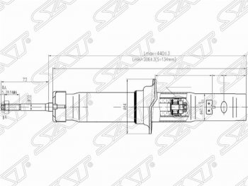 Амортизатор передний SAT (LH=RH) Honda Civic  EJ,EK,EM - partner