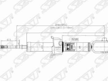 Амортизатор задний SAT (LH=RH) Honda Civic  EJ,EK,EM - Domani  MB