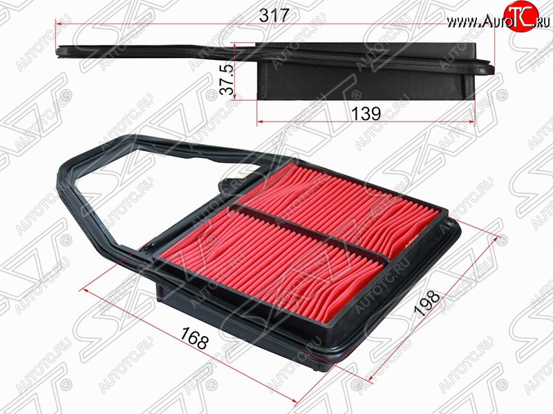 319 р. Фильтр воздушный двигателя SAT  Honda Civic ( ES,  EP,  EU,  FD,  FK,FN) - Stream ( 1 RN1,RN3,  1 RN2,RN4, RN1, RN3, RN5)  с доставкой в г. Майкоп