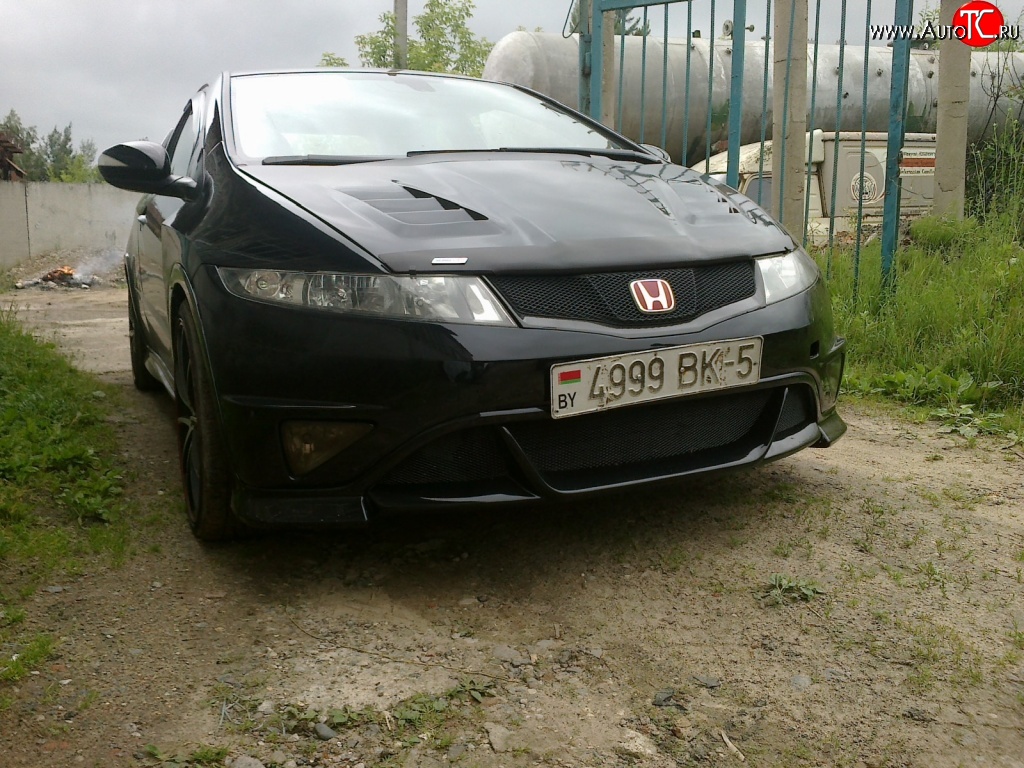 12 899 р. Пластиковый капот Sport Honda Civic FK,FN хэтчбэк 5 дв. дорестайлинг (2005-2008)  с доставкой в г. Майкоп