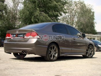 5 599 р. Накладка заднего бампера Mugen  Honda Civic  FD (2005-2011) седан дорестайлинг, седан рестайлинг (Неокрашенная)  с доставкой в г. Майкоп. Увеличить фотографию 2