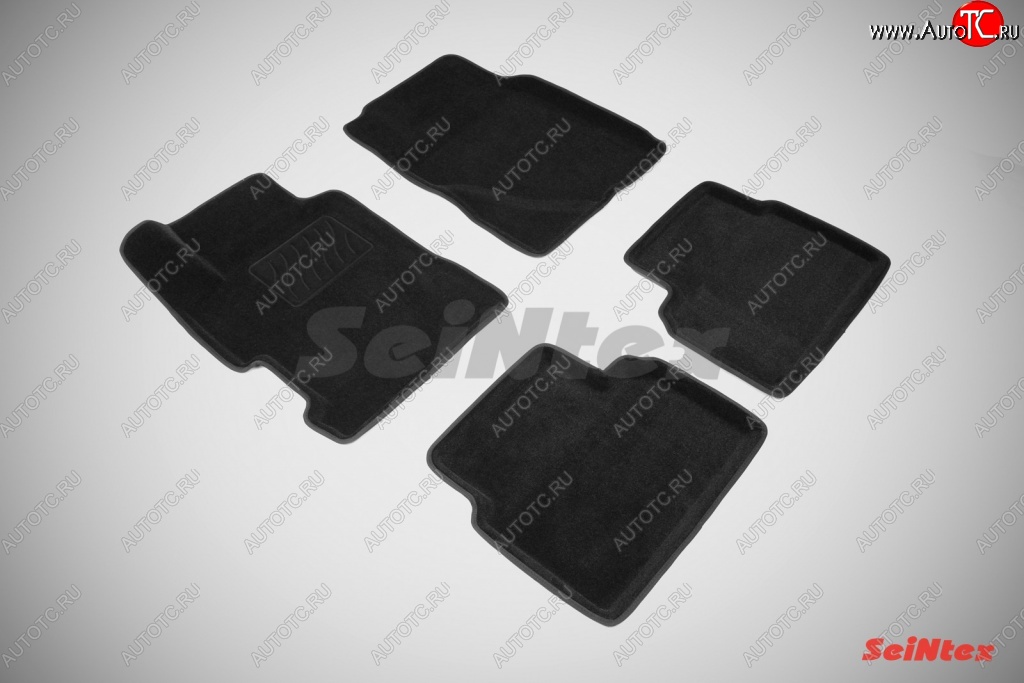 5 249 р. Коврики в салон (седан) SeiNtex Premium 3D 4 шт. (ворсовые, черные)  Honda Civic  FB (2011-2016) седан  с доставкой в г. Майкоп
