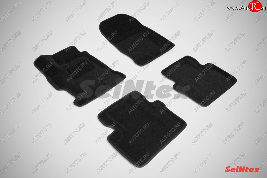 5 249 р. Коврики в салон 4D SeiNtex Premium 3D 4 шт. (ворсовые, черные)  Honda Civic  FB (2011-2016) седан  с доставкой в г. Майкоп