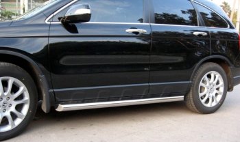 23 799 р. Защита порогов из круглой трубы диаметром 76 мм SLITKOFF v1  Honda CR-V  RE1,RE2,RE3,RE4,RE5,RE7 (2007-2010) дорестайлинг  с доставкой в г. Майкоп. Увеличить фотографию 2