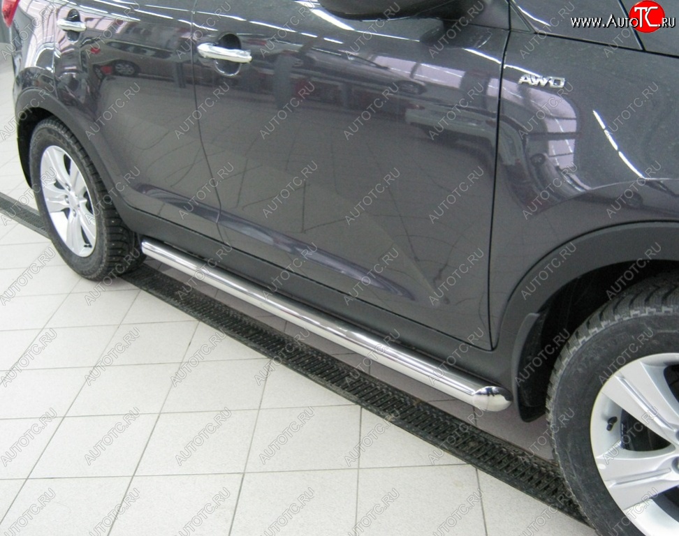 23 799 р. Защита порогов из круглой трубы диаметром 76 мм SLITKOFF v1  Honda CR-V  RE1,RE2,RE3,RE4,RE5,RE7 (2007-2010) дорестайлинг  с доставкой в г. Майкоп