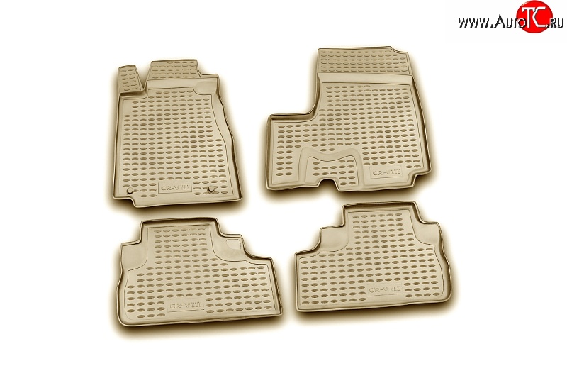 2 654 р. Коврики в салон Element 4 шт. (полиуретан, бежевые) Honda CR-V RE1,RE2,RE3,RE4,RE5,RE7 дорестайлинг (2007-2010)  с доставкой в г. Майкоп