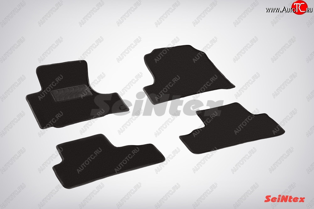 3 299 р. Комплект ворсовых ковриков в салон LUX Seintex Honda CR-V RE1,RE2,RE3,RE4,RE5,RE7 дорестайлинг (2007-2010) (Чёрный)  с доставкой в г. Майкоп