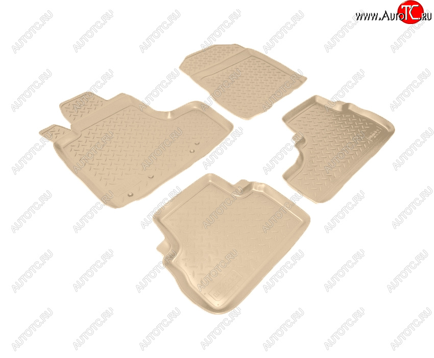 3 199 р. Коврики салона Norplast Unidec Honda CR-V RE1,RE2,RE3,RE4,RE5,RE7 дорестайлинг (2007-2010) (Цвет: бежевый)  с доставкой в г. Майкоп