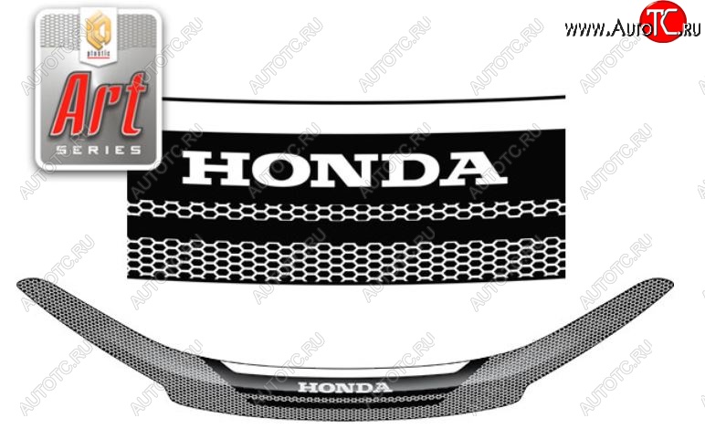 2 159 р. Дефлектор капота CA-Plastiс  Honda CR-V  RM1,RM3,RM4 (2012-2015) дорестайлинг (Серия Art серебро)  с доставкой в г. Майкоп