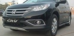 9 749 р. Накладка на передний бампер CT Honda CR-V RM1,RM3,RM4 дорестайлинг (2012-2015) (Неокрашенная)  с доставкой в г. Майкоп. Увеличить фотографию 2