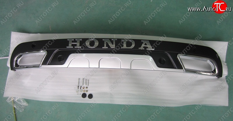 4 149 р. Накладка на задний бампер SuvStyle Honda CR-V RM1,RM3,RM4 дорестайлинг (2012-2015) (Неокрашенная)  с доставкой в г. Майкоп