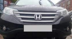 2 249 р. Сетка на бампер (2.4) Russtal (черная) Honda CR-V RM1,RM3,RM4 дорестайлинг (2012-2015)  с доставкой в г. Майкоп. Увеличить фотографию 4