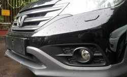 1 539 р. Сетка на бампер (2.0) Russtal (хром) Honda CR-V RM1,RM3,RM4 дорестайлинг (2012-2015)  с доставкой в г. Майкоп. Увеличить фотографию 3