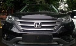 1 539 р. Сетка на бампер (2.0) Russtal (хром) Honda CR-V RM1,RM3,RM4 дорестайлинг (2012-2015)  с доставкой в г. Майкоп. Увеличить фотографию 5