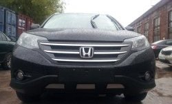 2 059 р. Сетка на бампер (2.4) Russtal (хром) Honda CR-V RM1,RM3,RM4 дорестайлинг (2012-2015)  с доставкой в г. Майкоп. Увеличить фотографию 2