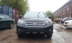 2 059 р. Сетка на бампер (2.4) Russtal (хром) Honda CR-V RM1,RM3,RM4 дорестайлинг (2012-2015)  с доставкой в г. Майкоп. Увеличить фотографию 3
