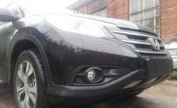 2 059 р. Сетка на бампер (2.4) Russtal (хром) Honda CR-V RM1,RM3,RM4 дорестайлинг (2012-2015)  с доставкой в г. Майкоп. Увеличить фотографию 4