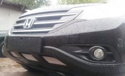 2 059 р. Сетка на бампер (2.4) Russtal (хром) Honda CR-V RM1,RM3,RM4 дорестайлинг (2012-2015)  с доставкой в г. Майкоп. Увеличить фотографию 6