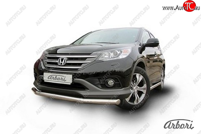 13 589 р. Защита переднего бампера Arbori (нержавейка, 1 труба d76 mm) Honda CR-V RM1,RM3,RM4 дорестайлинг (2012-2015)  с доставкой в г. Майкоп