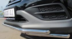 15 999 р. Защита переднего бампера (2 трубыØ42 мм, нержавейка) SLITKOFF  Honda CR-V  RM1,RM3,RM4 (2012-2015) дорестайлинг  с доставкой в г. Майкоп. Увеличить фотографию 2