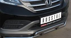 17 999 р. Защита переднего бампера (2 трубыØ63 и 42 мм, нержавейка) SLITKOFF  Honda CR-V  RM1,RM3,RM4 (2012-2015) дорестайлинг  с доставкой в г. Майкоп. Увеличить фотографию 2