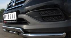 17 999 р. Защита переднего бампера (2 трубыØ63 и 42 мм, нержавейка) SLITKOFF  Honda CR-V  RM1,RM3,RM4 (2012-2015) дорестайлинг  с доставкой в г. Майкоп. Увеличить фотографию 3