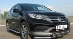 17 999 р. Защита переднего бампера (2 трубыØ63 и 42 мм, нержавейка) SLITKOFF  Honda CR-V  RM1,RM3,RM4 (2012-2015) дорестайлинг  с доставкой в г. Майкоп. Увеличить фотографию 4