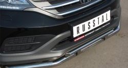 13 999 р. Защита переднего бампера (2 трубыØ75х42 и 63 мм, нержавейка) Russtal Honda CR-V RM1,RM3,RM4 дорестайлинг (2012-2015)  с доставкой в г. Майкоп. Увеличить фотографию 2
