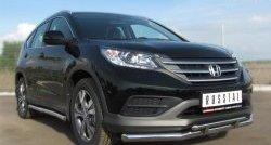 13 999 р. Защита переднего бампера (2 трубыØ75х42 и 63 мм, нержавейка) Russtal Honda CR-V RM1,RM3,RM4 дорестайлинг (2012-2015)  с доставкой в г. Майкоп. Увеличить фотографию 4