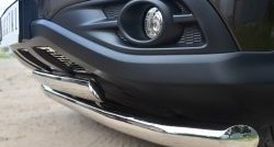 15 549 р. Защита переднего бампера (2 трубыØ76 и 75х42 мм, нержавейка) Russtal Honda CR-V RM1,RM3,RM4 дорестайлинг (2012-2015)  с доставкой в г. Майкоп. Увеличить фотографию 3