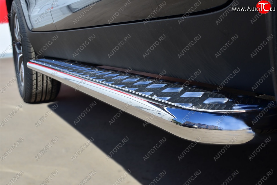 35 549 р. Широкая защита порогов из трубы диаметром 42 мм SLITKOFF v3 Honda CR-V RM1,RM3,RM4 дорестайлинг (2012-2015)  с доставкой в г. Майкоп